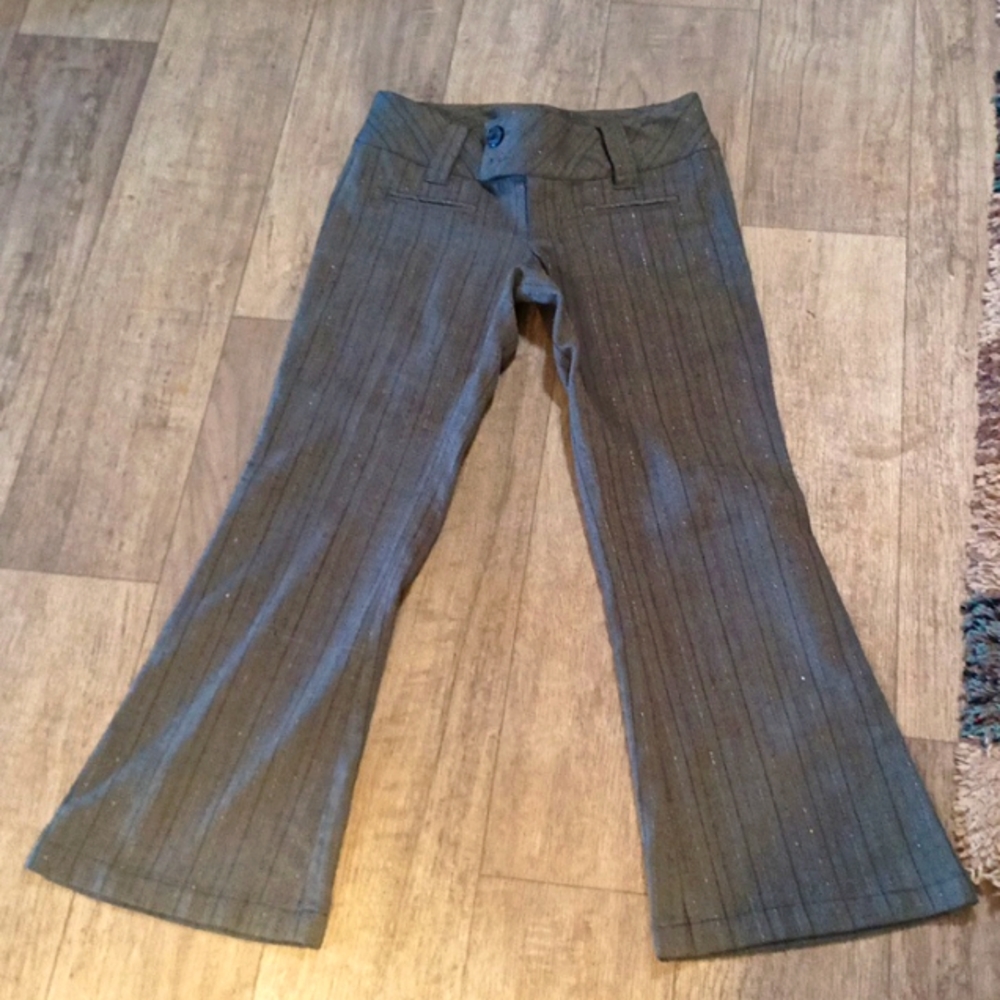 Womens Career pants gray striped cute butt fit sz 5 SPACEGIRLS b26